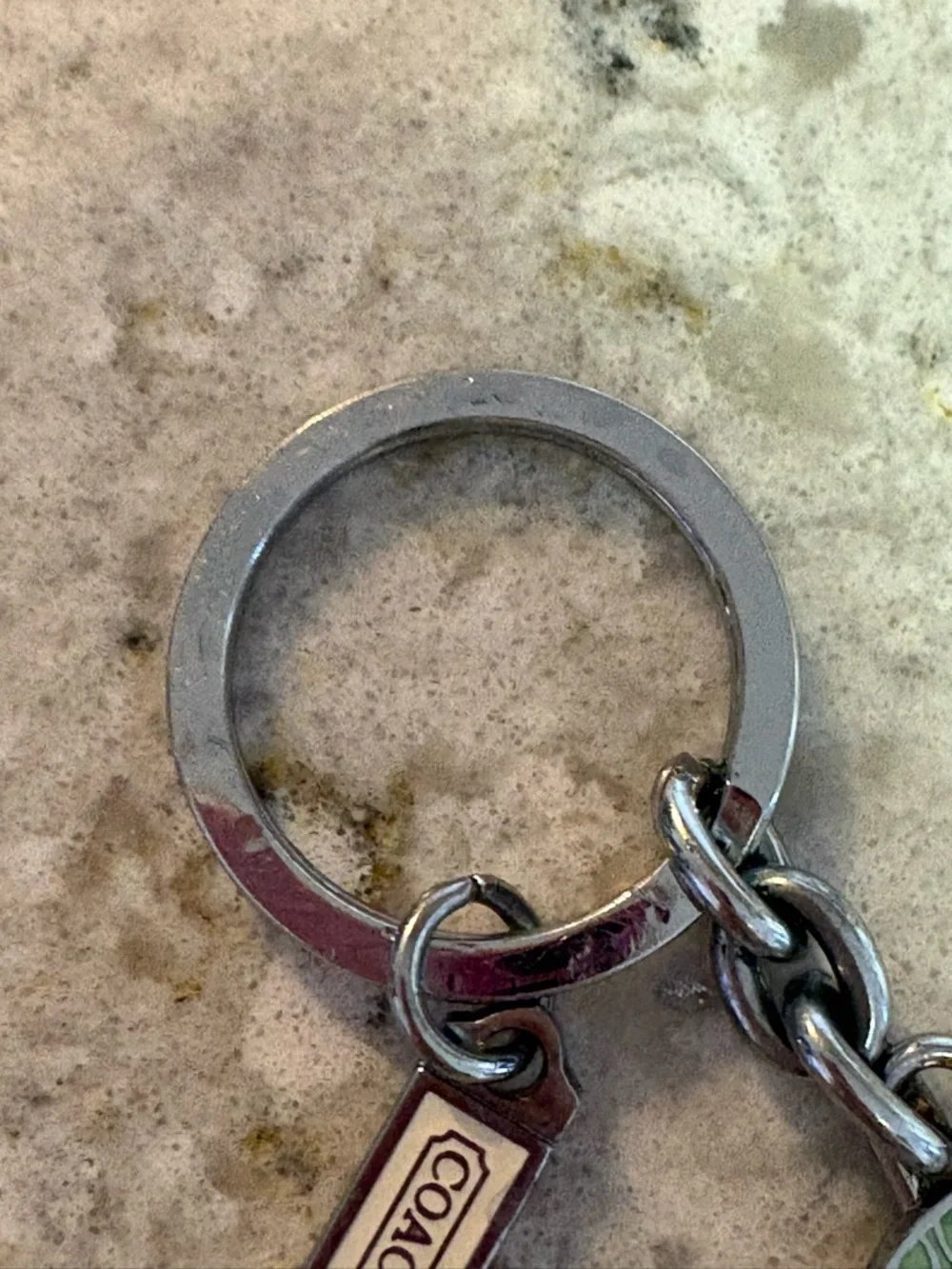 Vintage Y2K Coach Mint Green & Burgundy Flip Flop Keychain Charm